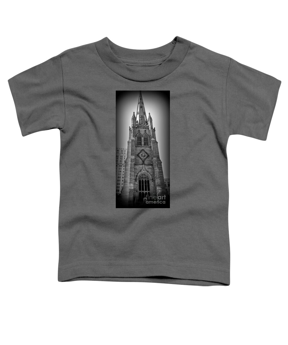 Trinity Church Toddler T-Shirt featuring the photograph Trinity Church Clock Tower - New York by Miriam Danar