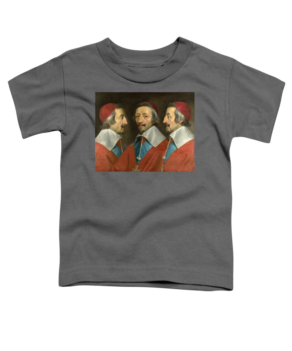 Philippe De Champaigne Toddler T-Shirt featuring the painting Triple Portrait of Cardinal de Richelieu by Philippe de Champaigne