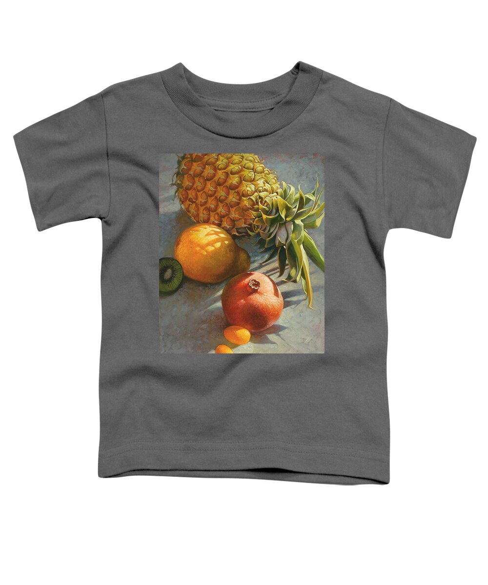 Still Life Toddler T-Shirt featuring the painting Tropical Fruit by Mia Tavonatti