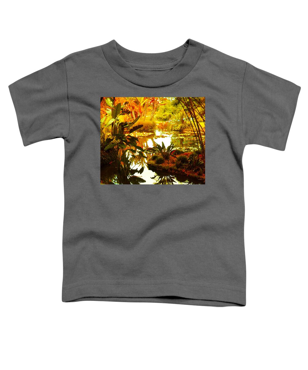 Garden Toddler T-Shirt featuring the painting Tropical Paradise by Amy Vangsgard