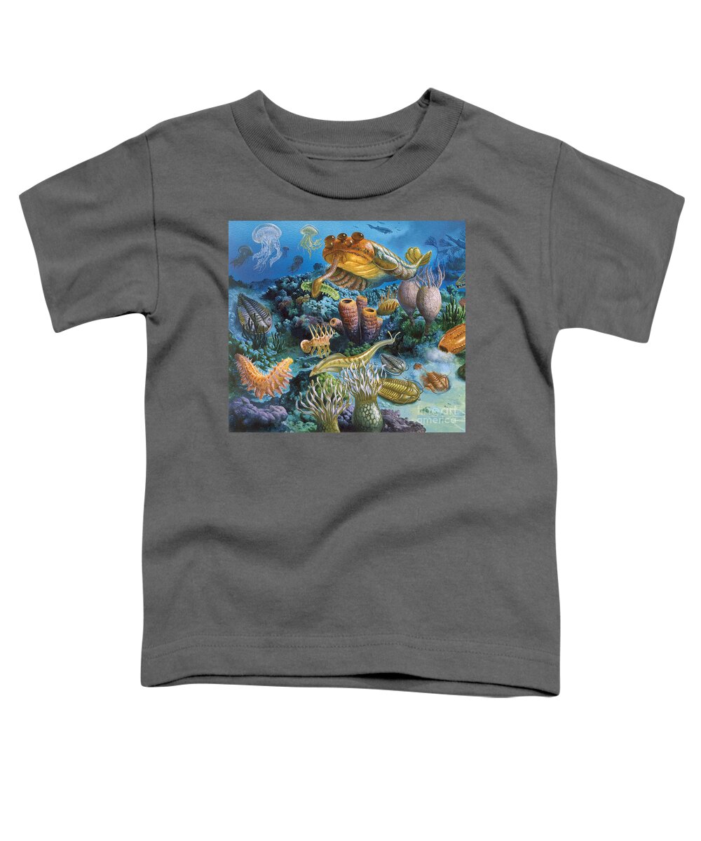 Illustration Toddler T-Shirt featuring the photograph Underwater Paleozoic Landscape by Publiphoto