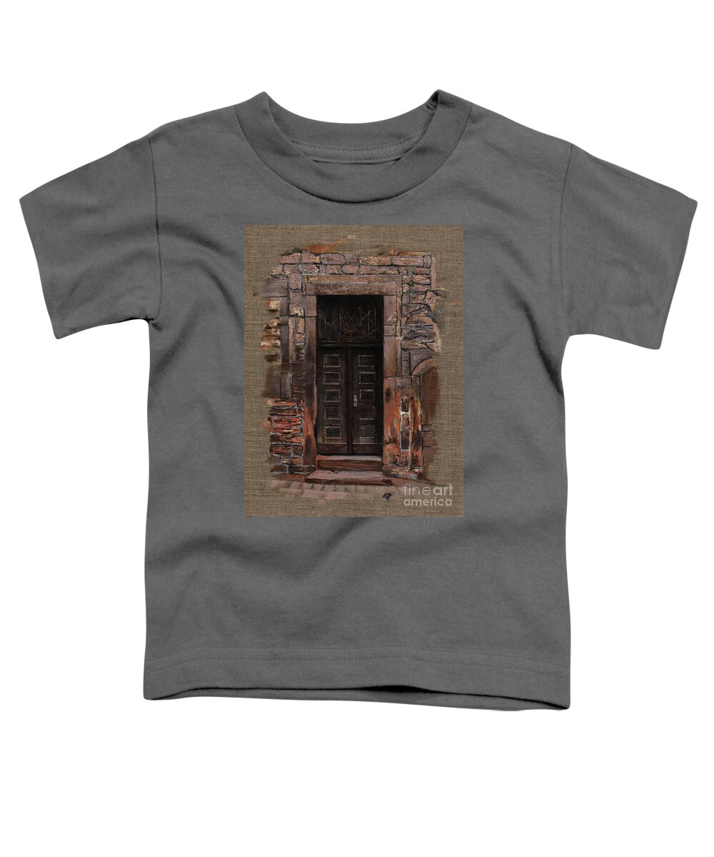 Venice Toddler T-Shirt featuring the painting Venetian Door 02 Elena Yakubovich by Elena Daniel Yakubovich