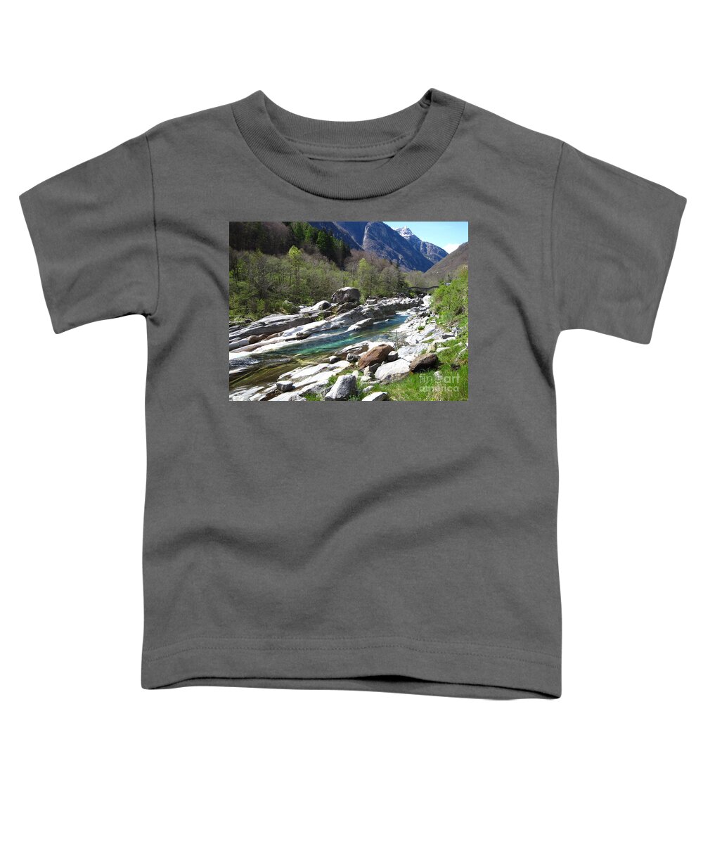 Switzerland Toddler T-Shirt featuring the photograph Verzasca Valley Switzerland by Amanda Mohler