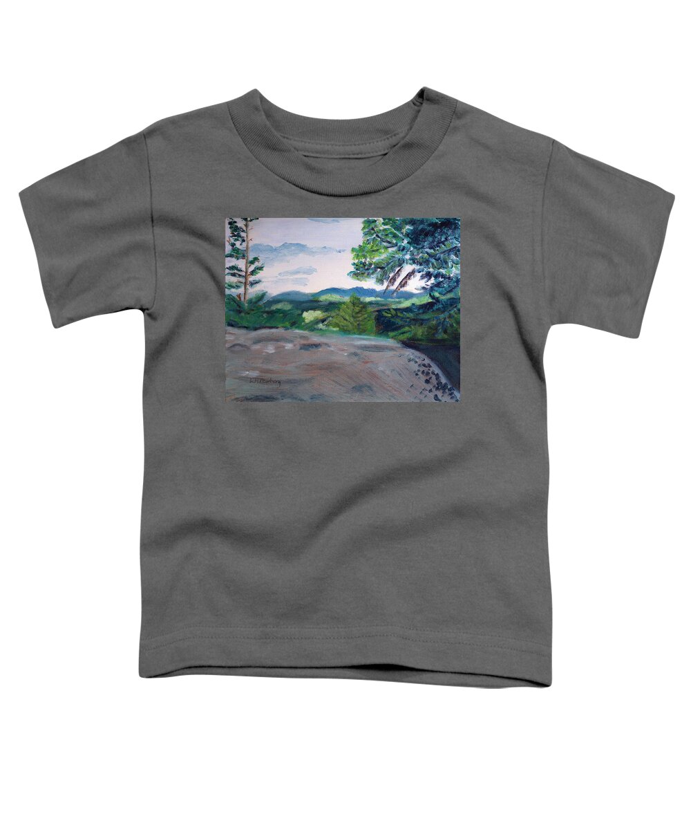 Landscape Toddler T-Shirt featuring the painting View from the Noon Peak Trail by Linda Feinberg