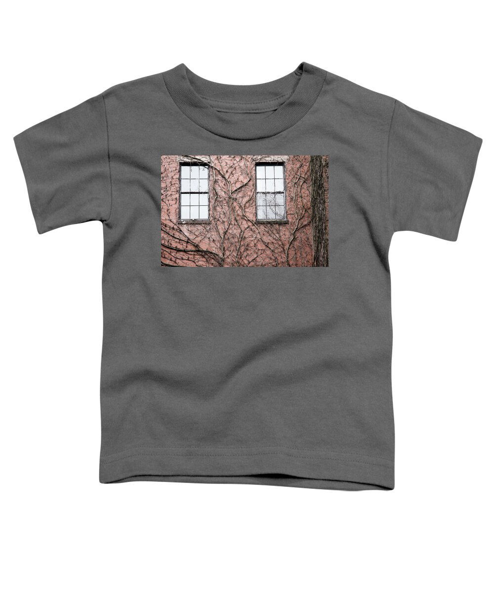 Boston Toddler T-Shirt featuring the photograph Vines and Brick by Natalie Rotman Cote