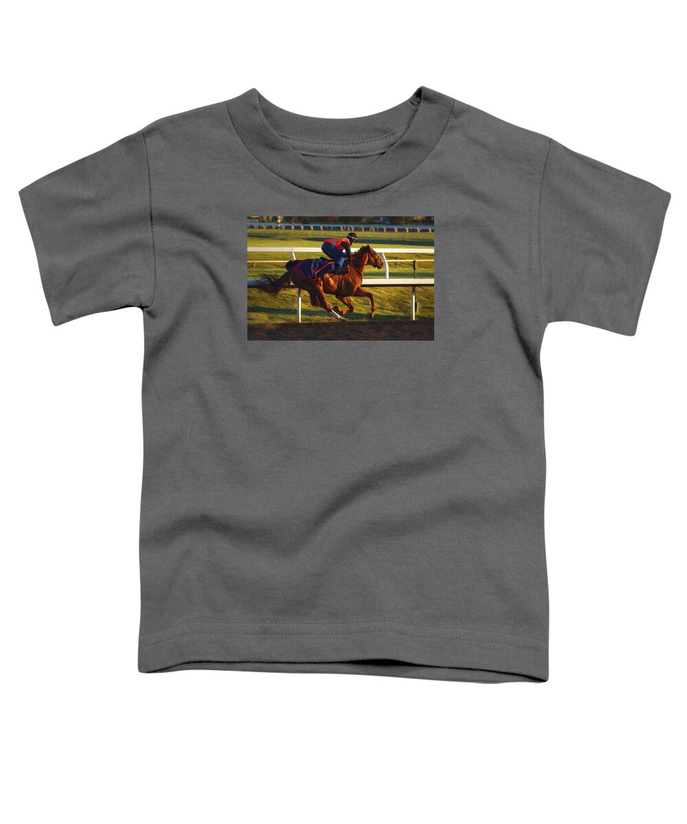 Action Toddler T-Shirt featuring the photograph Morning Work Out by Jack R Perry
