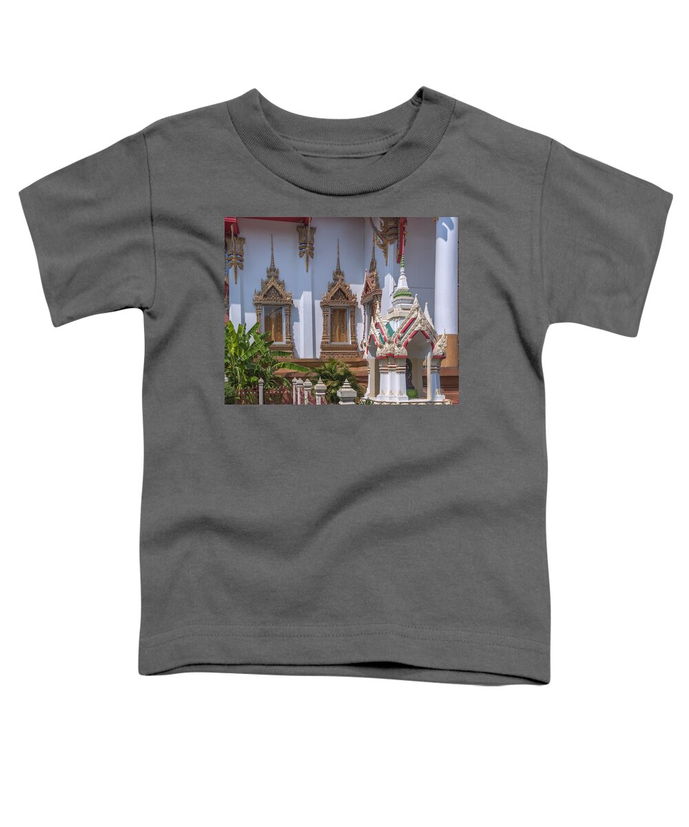 Temple Toddler T-Shirt featuring the photograph Wat Dokmai Phra Ubosot Windows DTHB1778 by Gerry Gantt