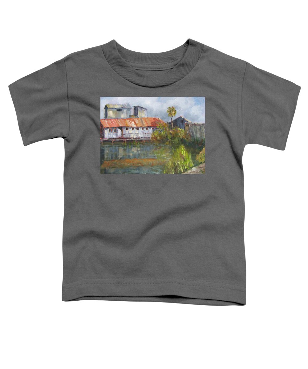 Oyster House Toddler T-Shirt featuring the painting Water Street Seafood by Susan Richardson