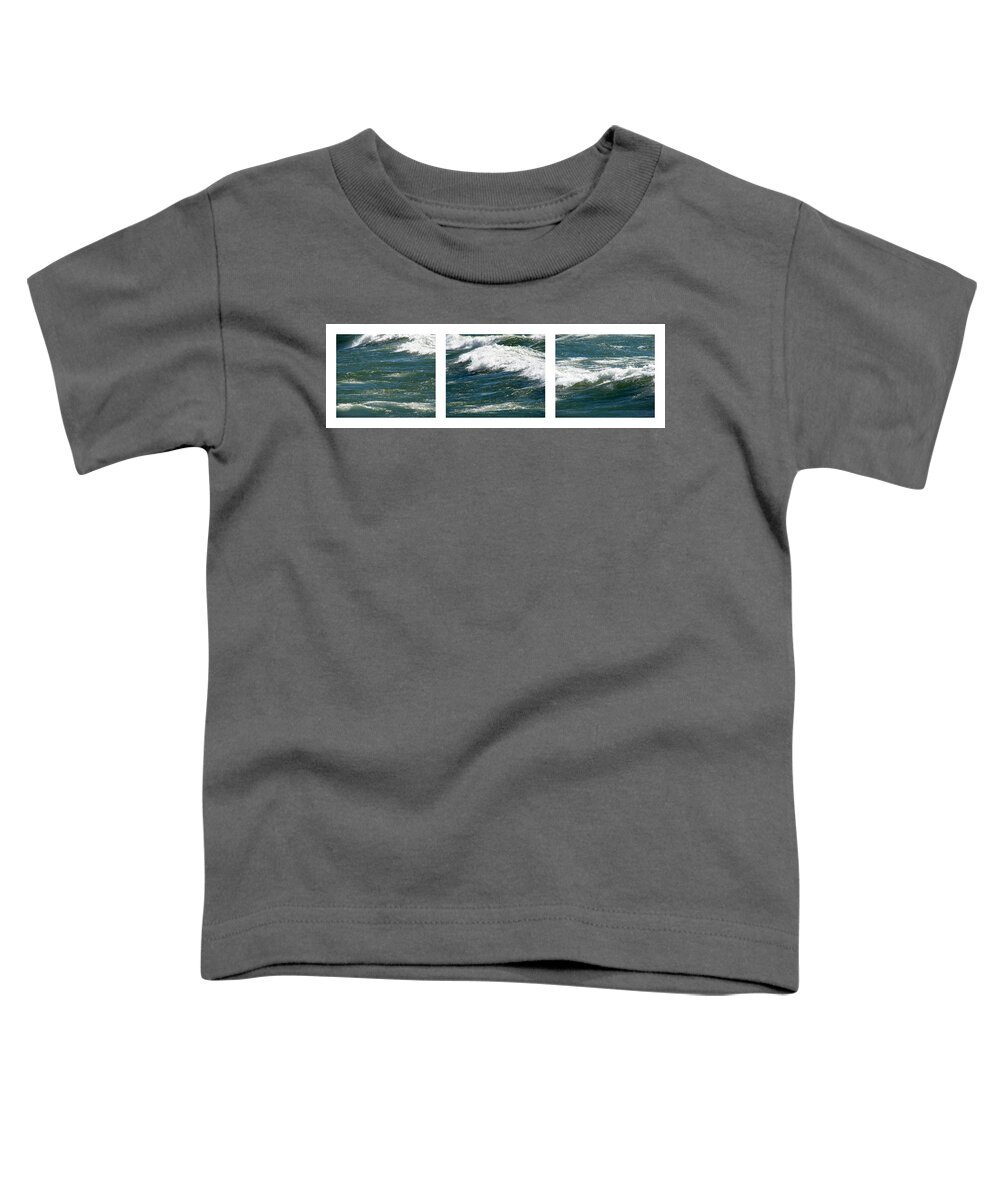 Michigan Toddler T-Shirt featuring the photograph Waves Triptych ll by Michelle Calkins