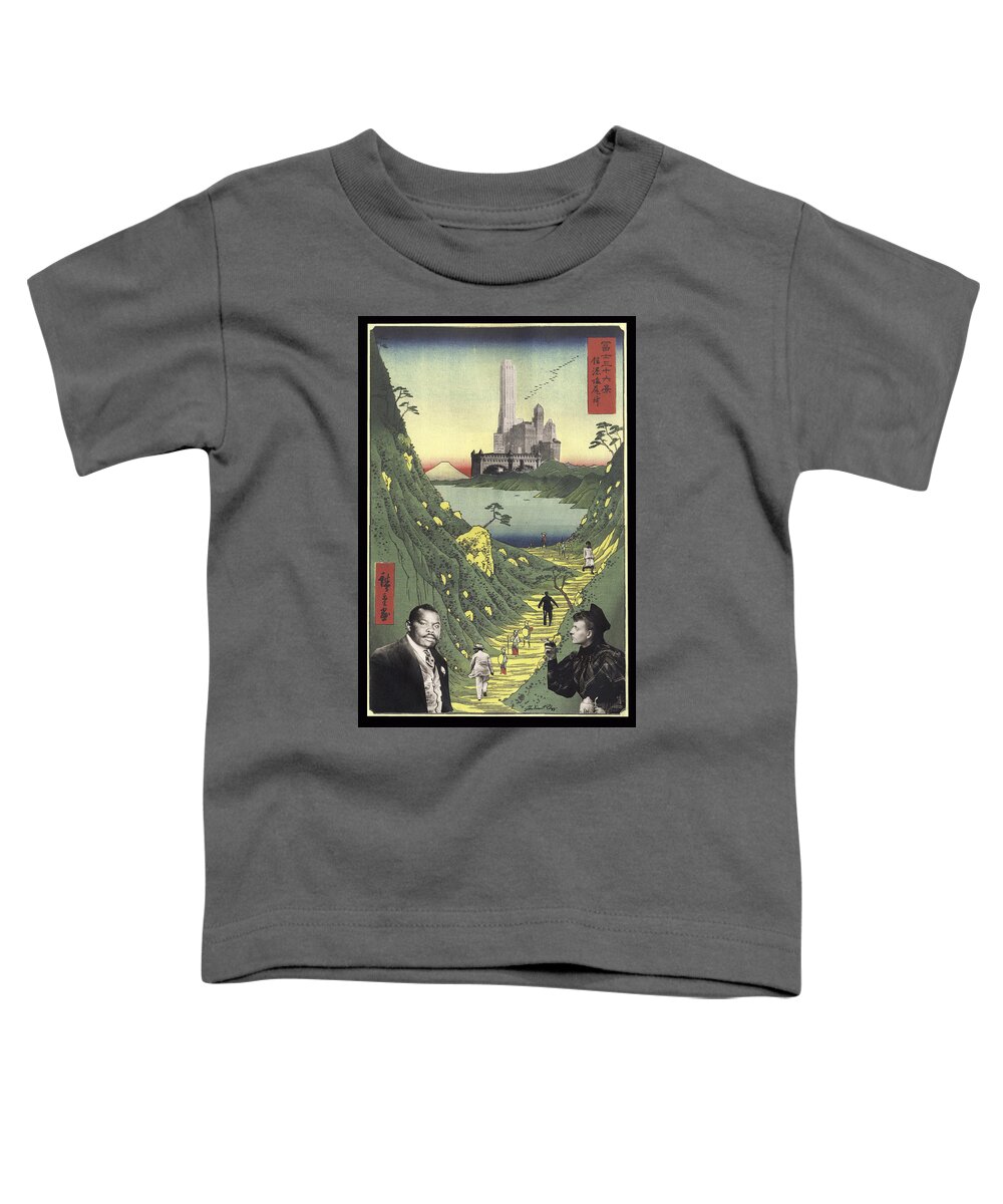 Collage Toddler T-Shirt featuring the digital art We Saw Marcus Garvey and Frances Benjamin Johnson at the Bottom of the Hill by John Vincent Palozzi
