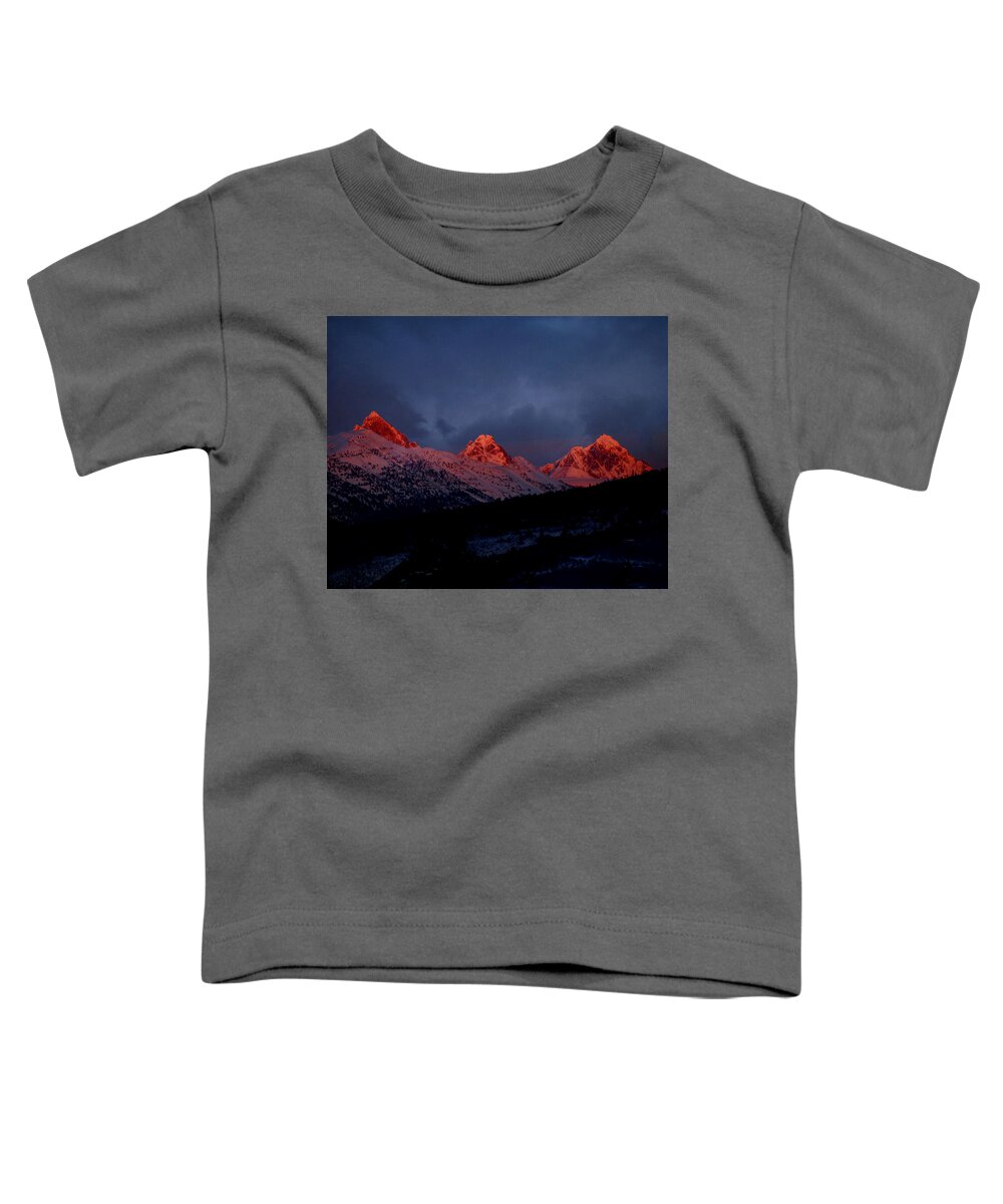 Tetons Toddler T-Shirt featuring the photograph West Side Teton Sunset by Raymond Salani III