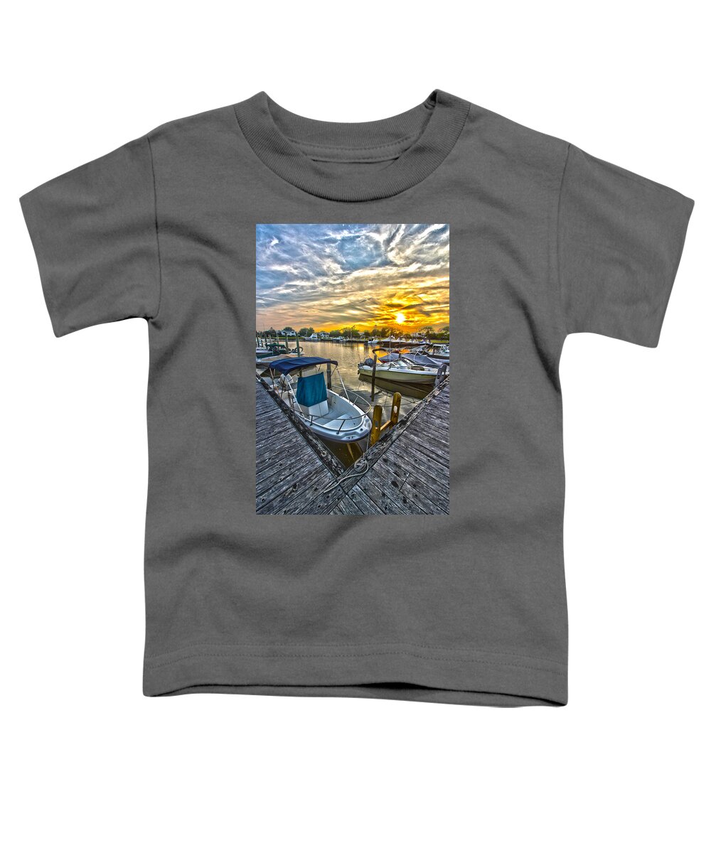 Westhampton Toddler T-Shirt featuring the photograph Westhampton Beach Marina Sunset by Robert Seifert