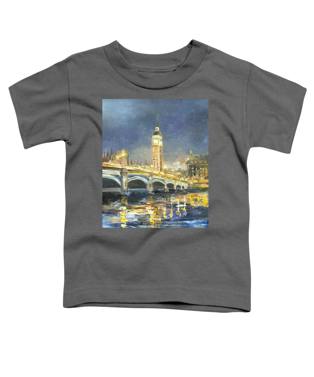 Westminster Toddler T-Shirt featuring the painting Westminster Bridge by Luke Karcz