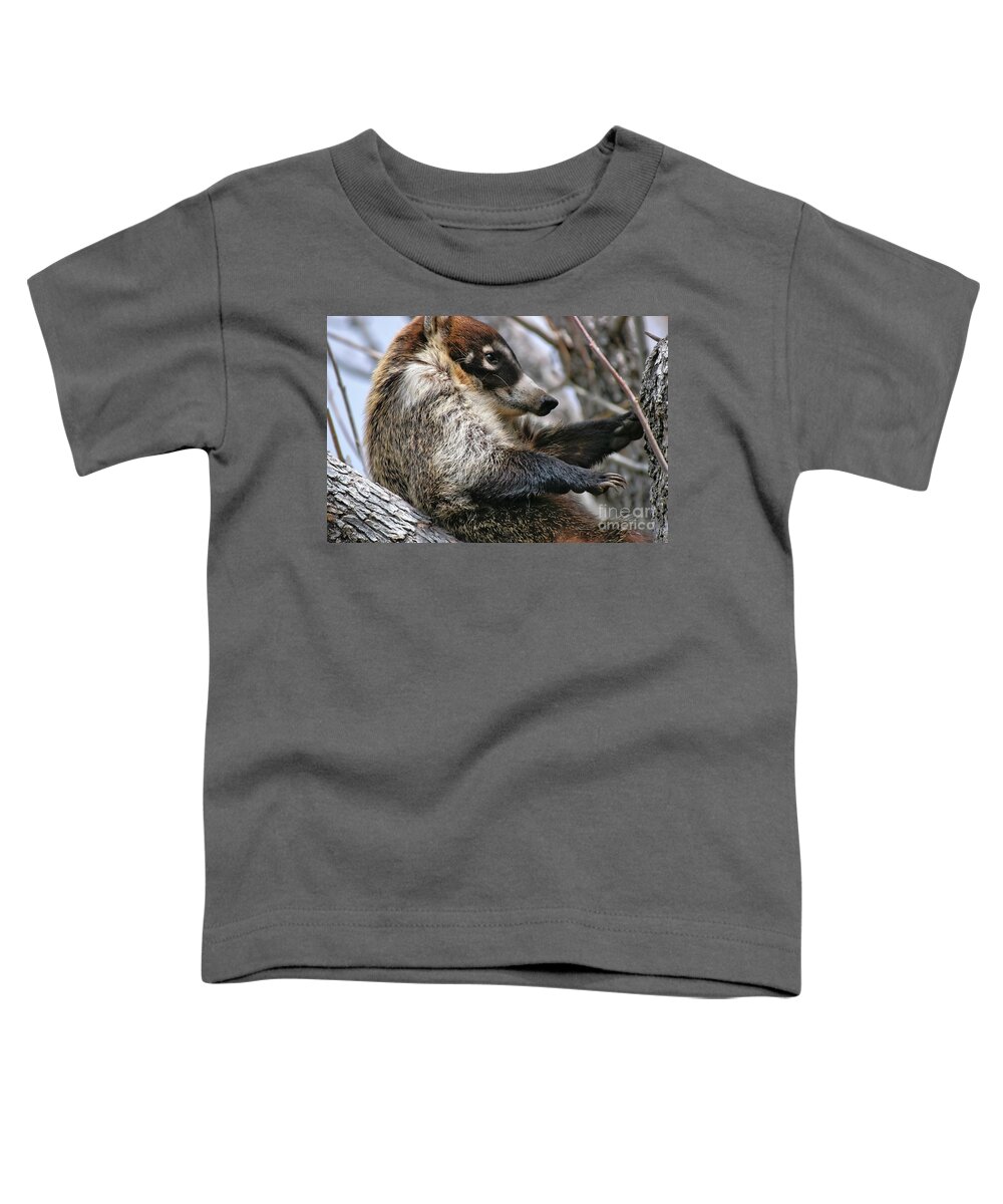 Coati Toddler T-Shirt featuring the photograph White-nosed Coati 3 by Al Andersen