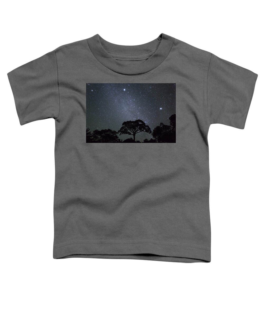 Konrad Wothe Toddler T-Shirt featuring the photograph White Silk Floss Tree And Starry T Sky by Konrad Wothe