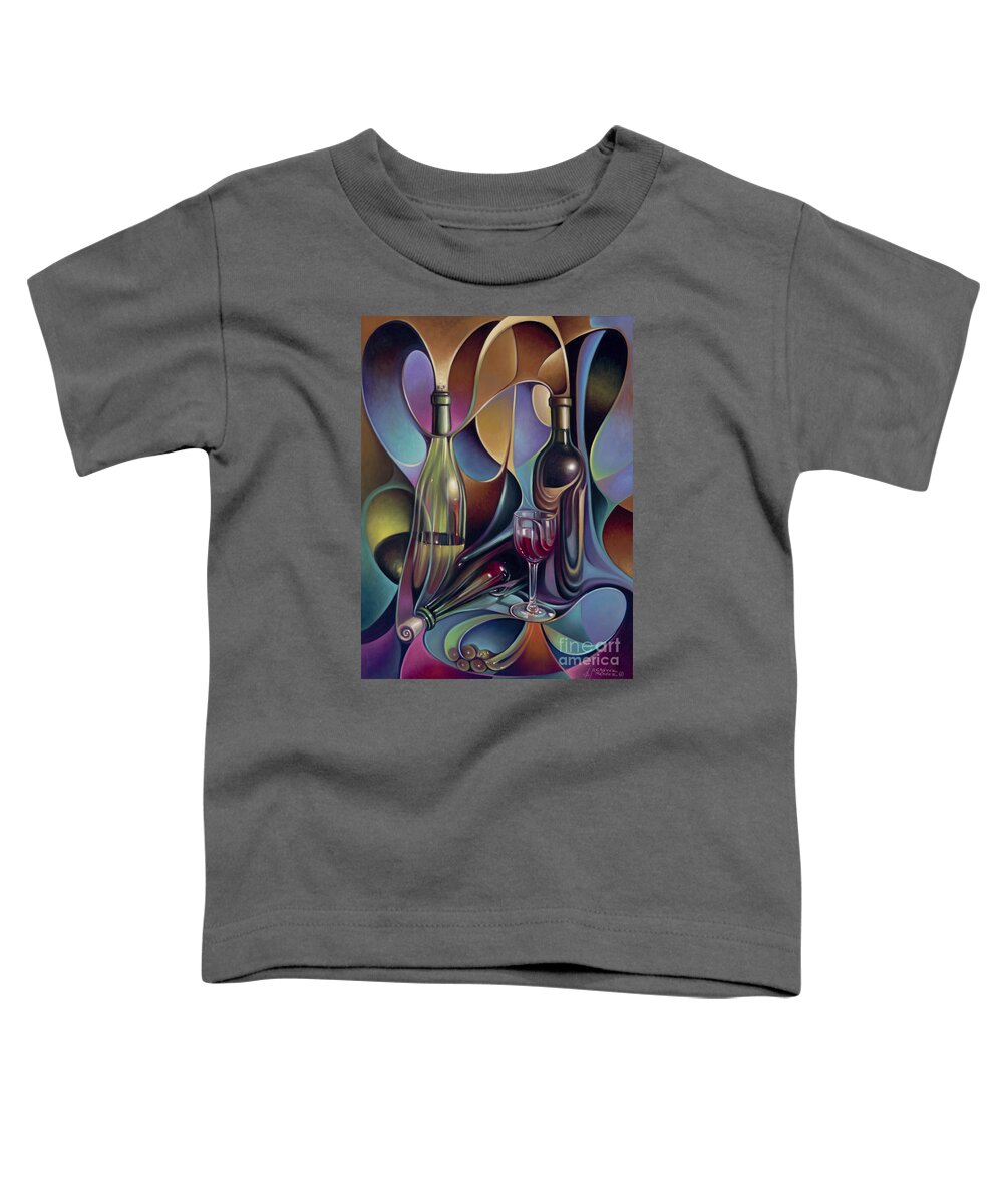 Wine Toddler T-Shirt featuring the painting Wine Spirits by Ricardo Chavez-Mendez