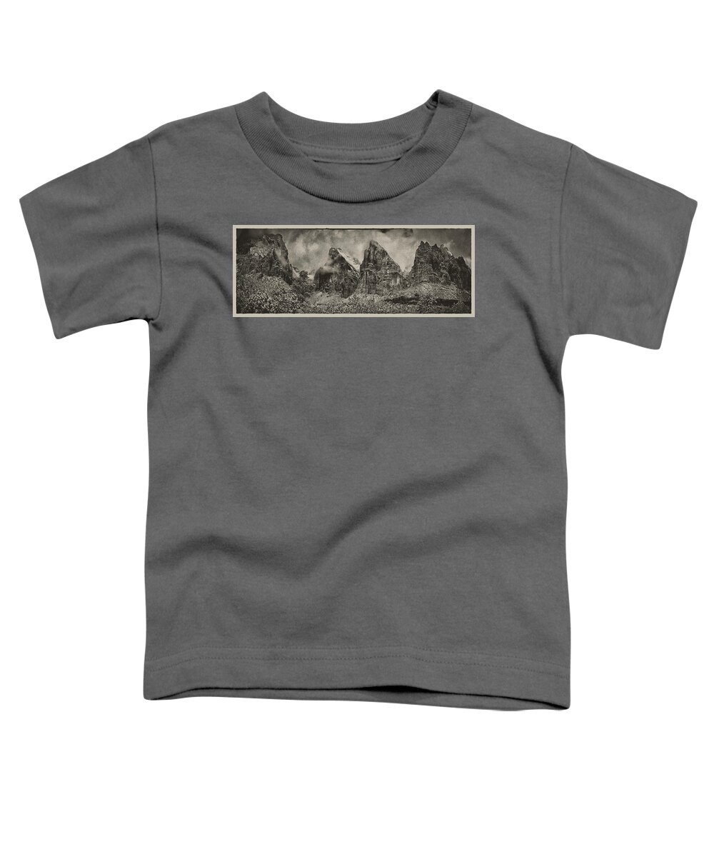 #landscape #snow #places #national #park #travel #utah #zion Toddler T-Shirt featuring the photograph Winter In Zion by Robert Fawcett