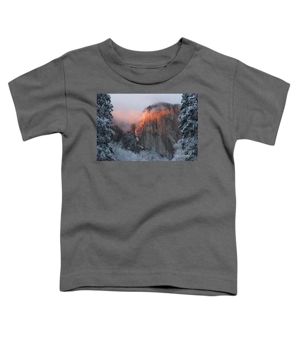 Yosemite Toddler T-Shirt featuring the photograph Winter Sunset on El Capitan by Christine Jepsen