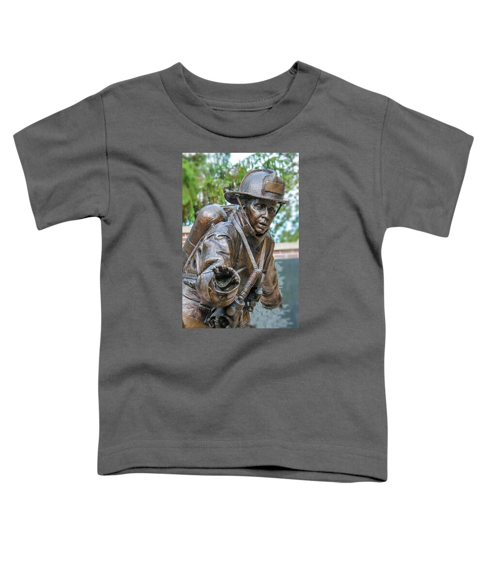Firefighter Toddler T-Shirt featuring the photograph Wisconsin State Firefighter Memorial 8 by Susan McMenamin