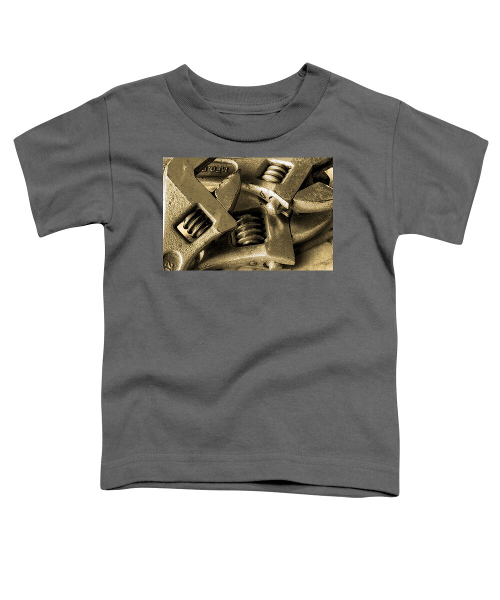Hand Tools Toddler T-Shirt featuring the photograph Wrenches by Michael Eingle