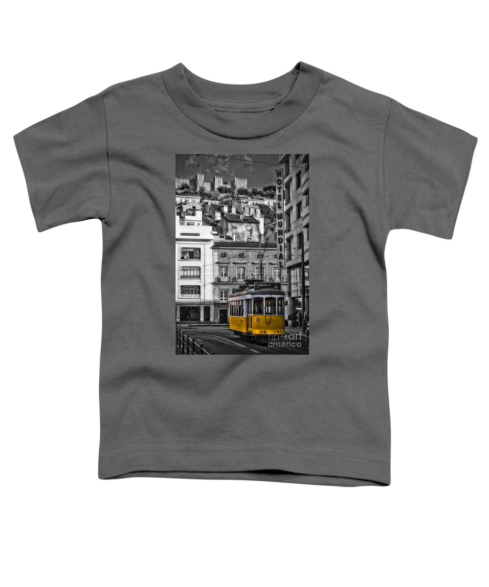 Portugal Toddler T-Shirt featuring the photograph Yellow Lisbon Trolley by Timothy Hacker
