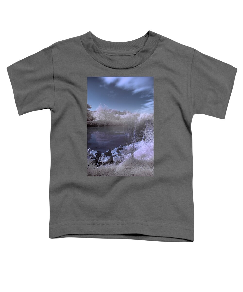 Mono Toddler T-Shirt featuring the photograph Infrared pond by B Cash