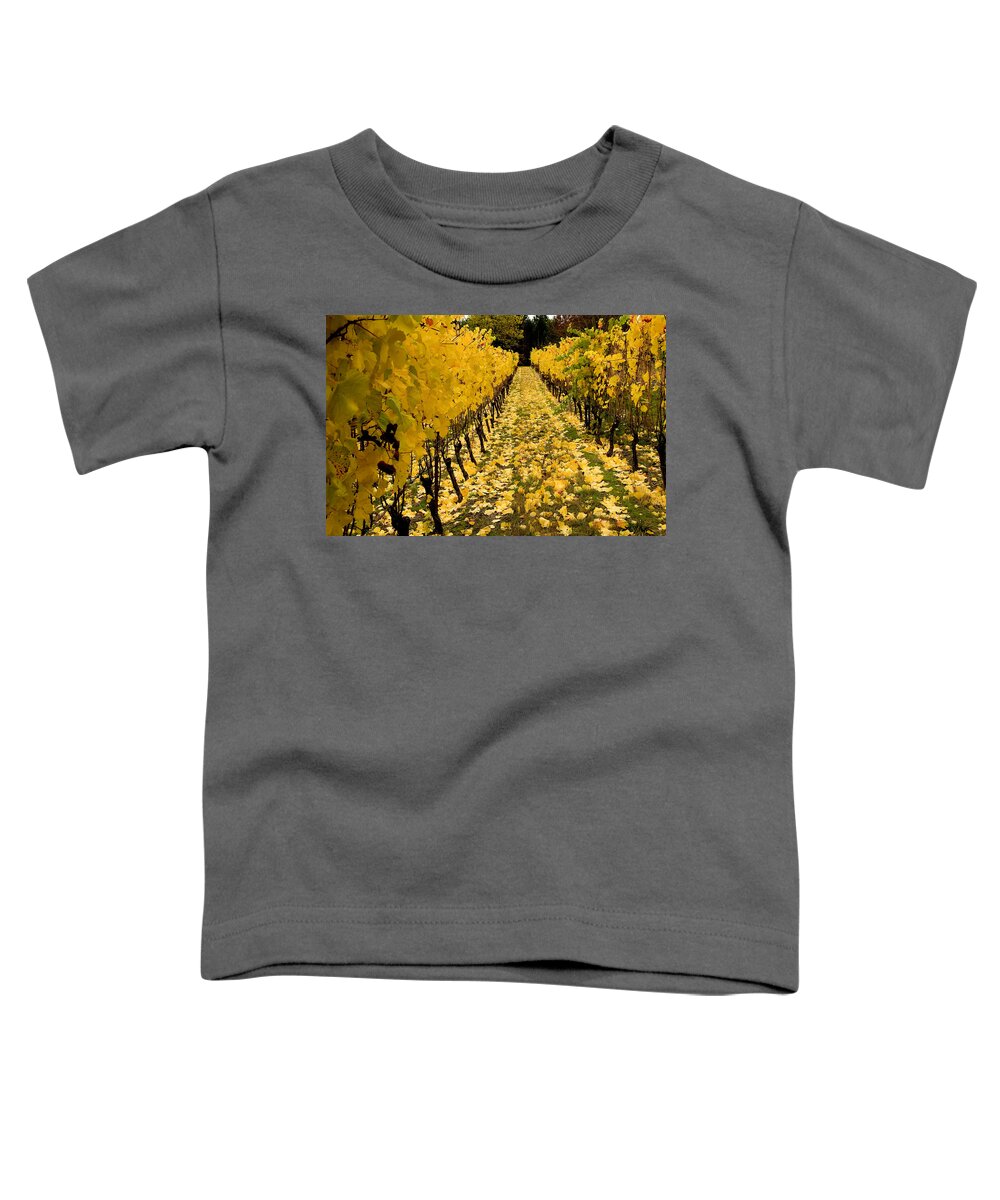 Vineyard Toddler T-Shirt featuring the photograph Fall in the Vineyard #2 by Jean Noren