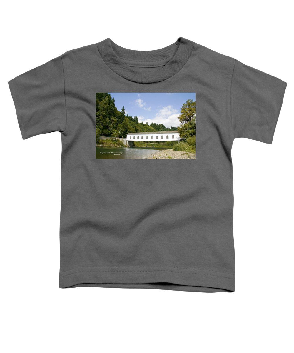 Mckenzie Toddler T-Shirt featuring the photograph Goodpasture Covered Bridge #1 by Mick Anderson