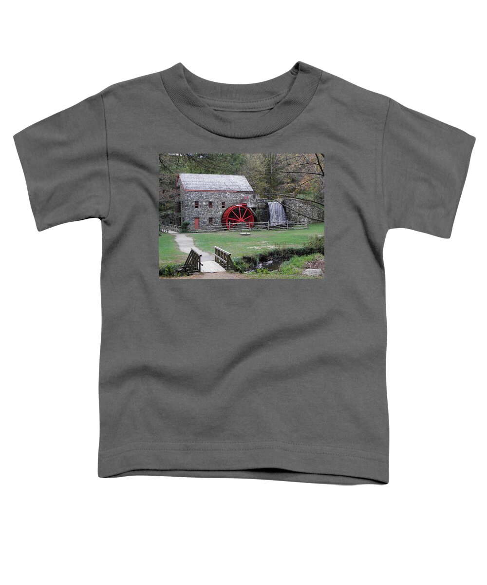 Longfellow Toddler T-Shirt featuring the photograph Longfellow Grist Mill x18 #1 by Kim Galluzzo