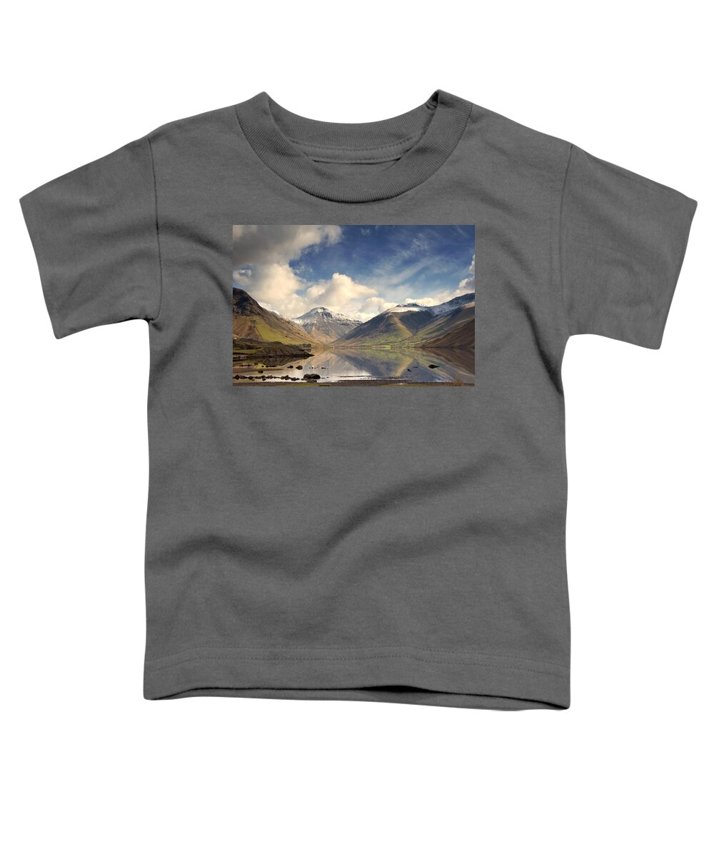 Cumbria Toddler T-Shirt featuring the photograph Mountains And Lake At Lake District #1 by John Short