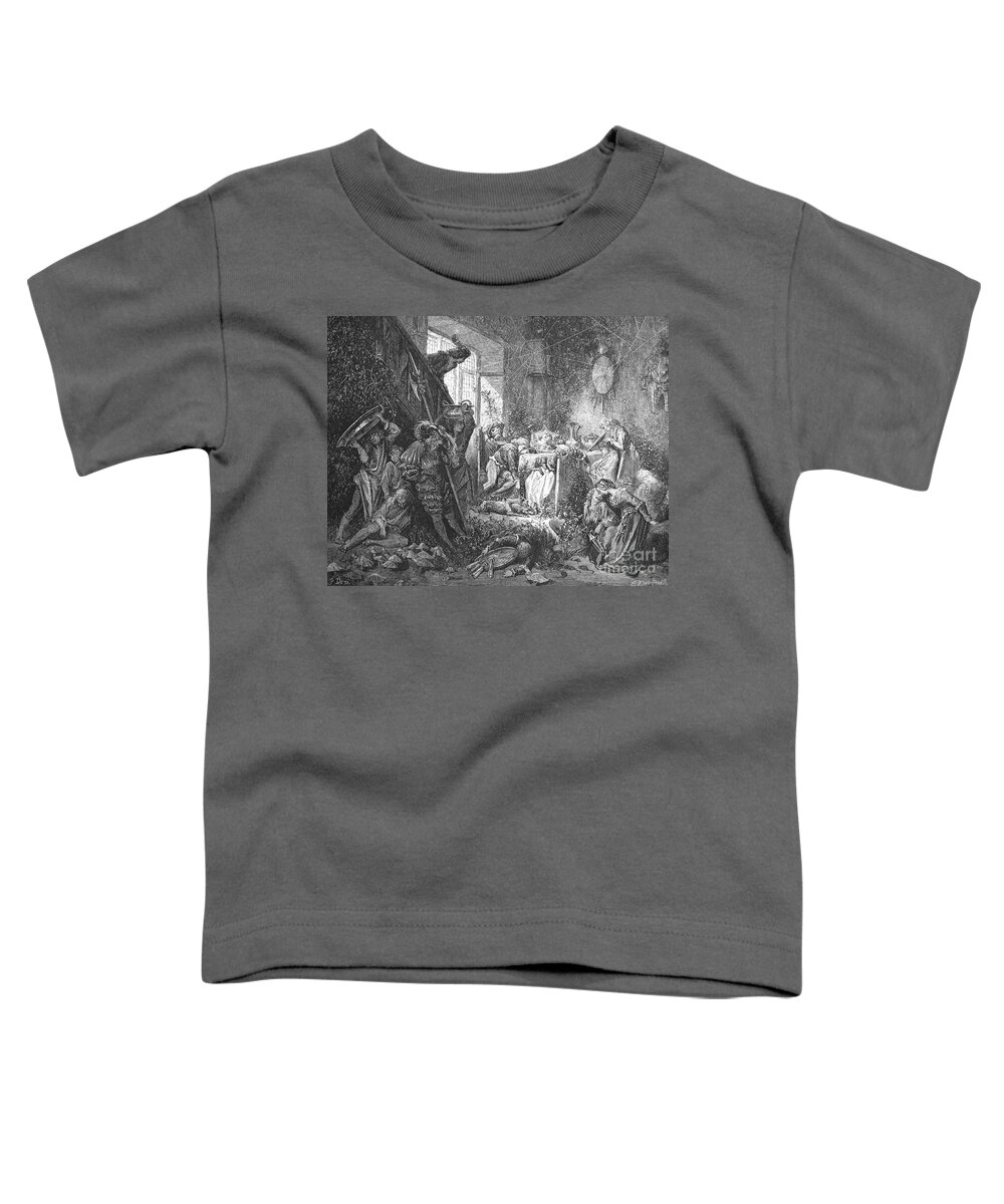 19th Century Toddler T-Shirt featuring the drawing Sleeping Beauty by Gustave Dore
