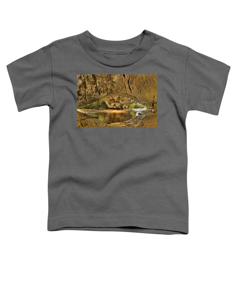 00441966 Toddler T-Shirt featuring the photograph Moria Gate Arch And Oparara River #2 by Colin Monteath