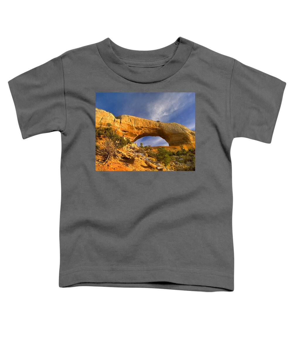 00175492 Toddler T-Shirt featuring the photograph Wilson Arch With A Span Of 91 Feet #2 by Tim Fitzharris