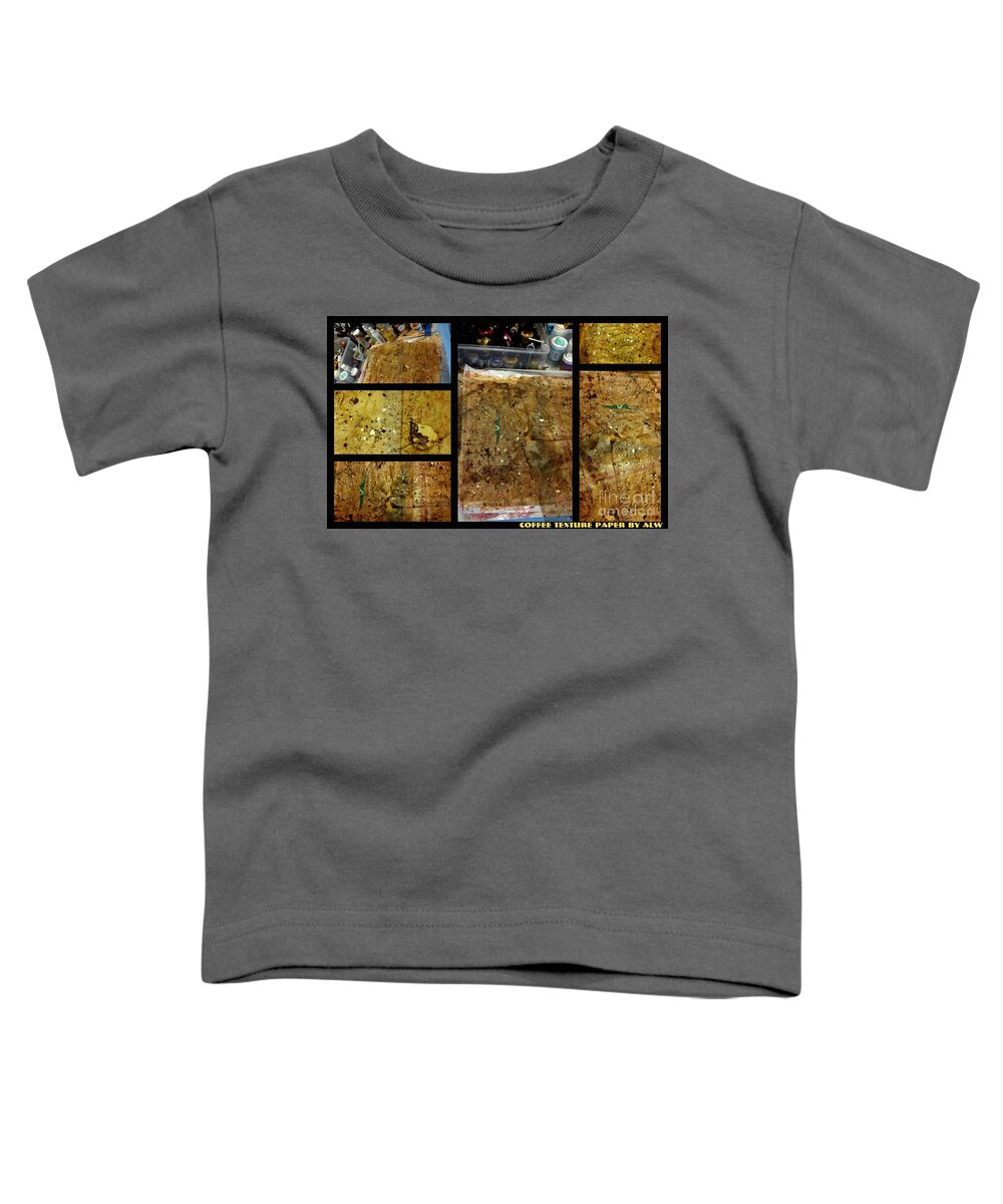 Studio Play Toddler T-Shirt featuring the mixed media 2012 Studio Play-Coffee Mica Texture Paper by Angela L Walker