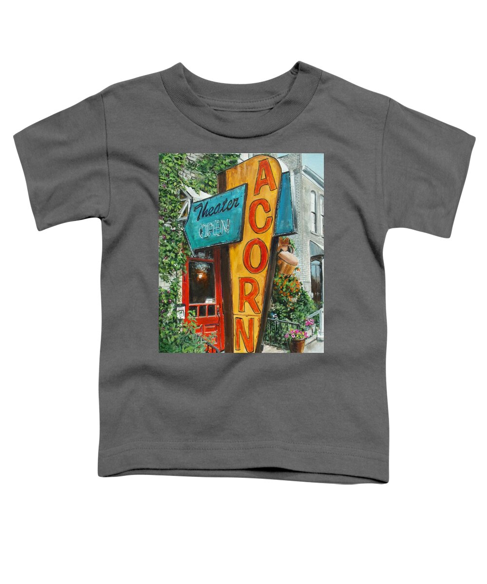 Americana Toddler T-Shirt featuring the painting Acorn Theater by William Brody