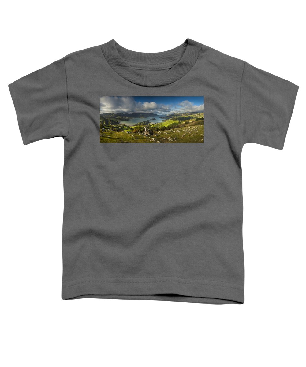 00462437 Toddler T-Shirt featuring the photograph Akaroa Scenic Banks Peninsula by Colin Monteath