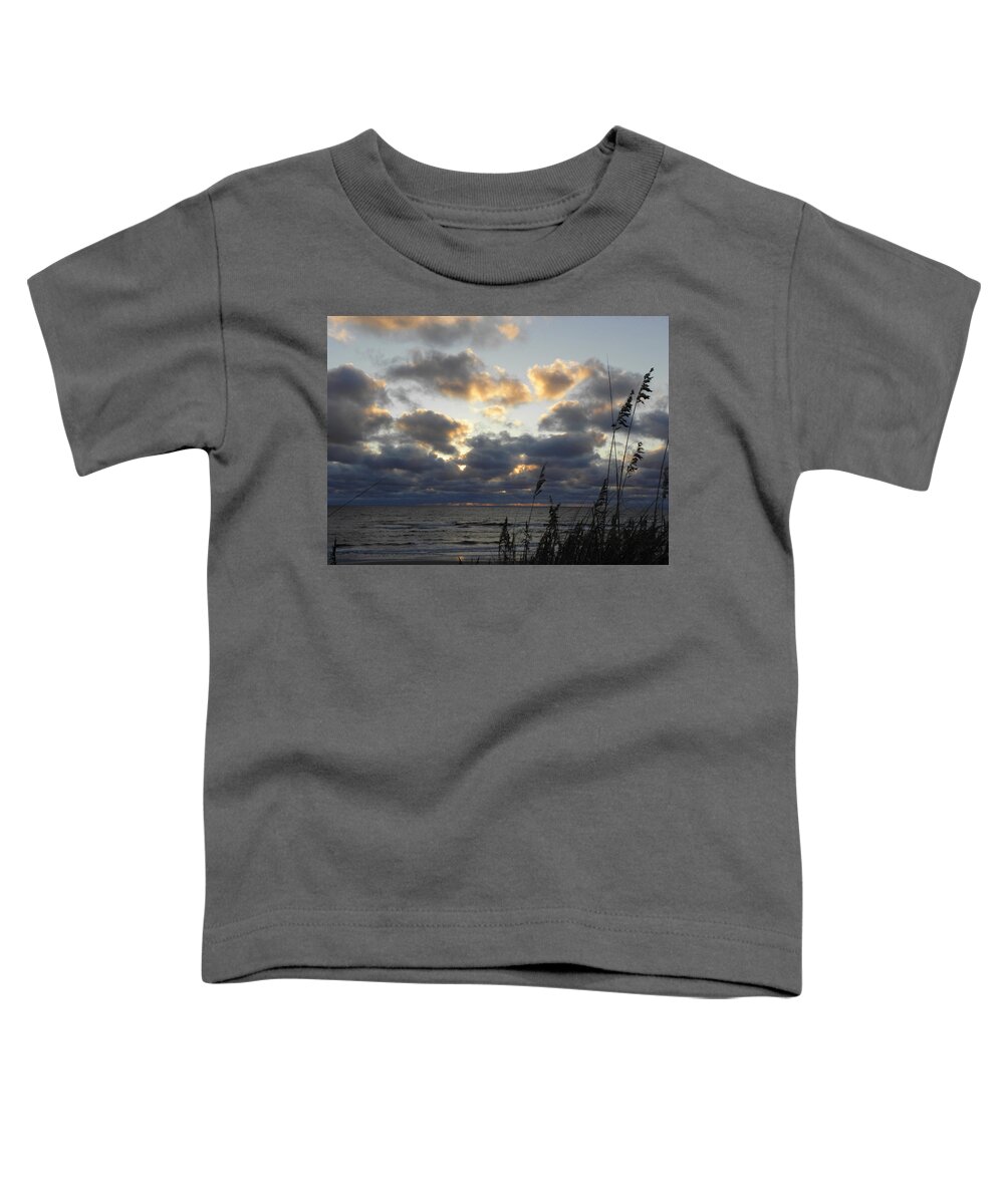 Sunrise Toddler T-Shirt featuring the photograph Beyond The Seagrass by Kim Galluzzo