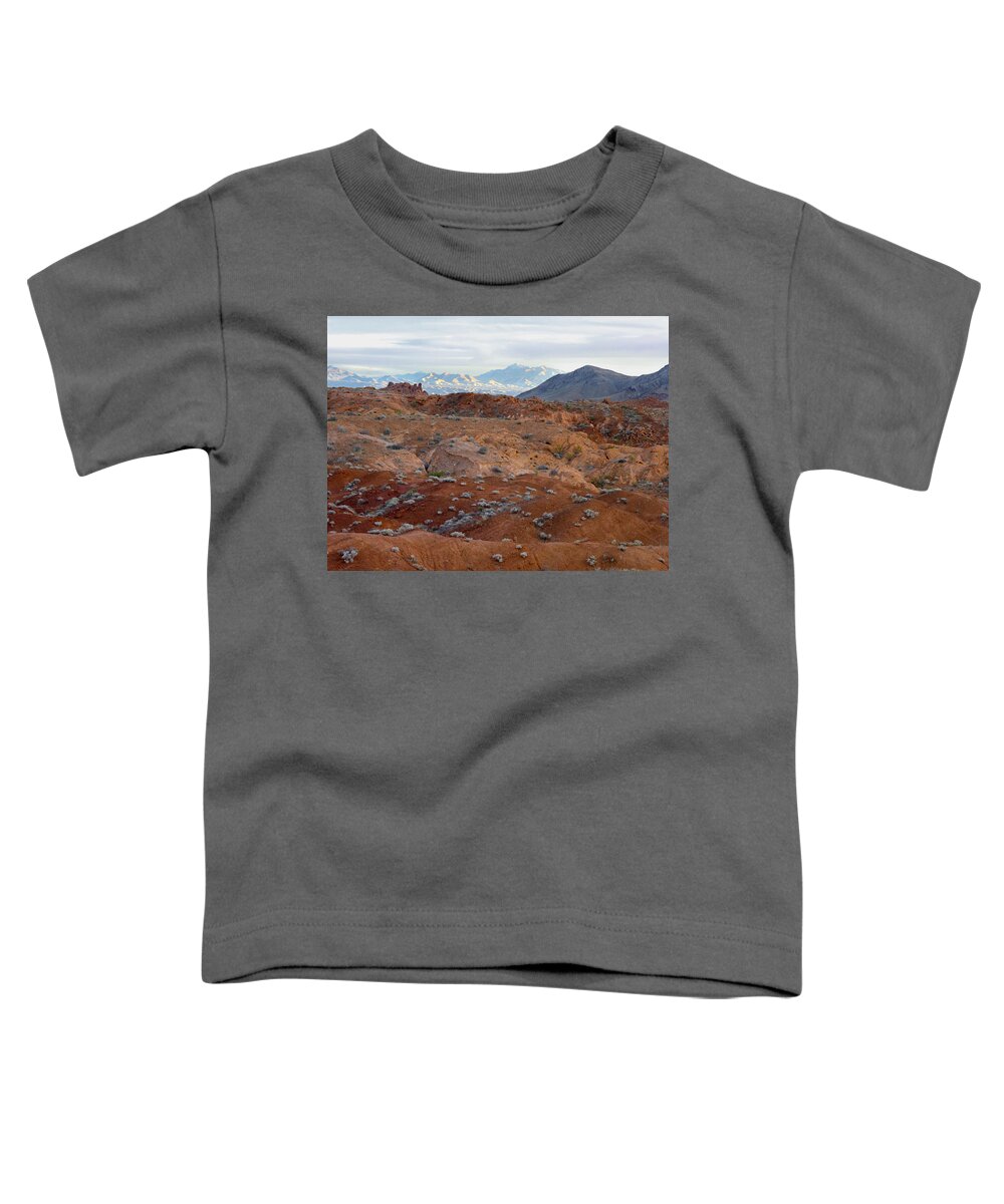 00175534 Toddler T-Shirt featuring the photograph Black Mountains Surrounding Valley by Tim Fitzharris