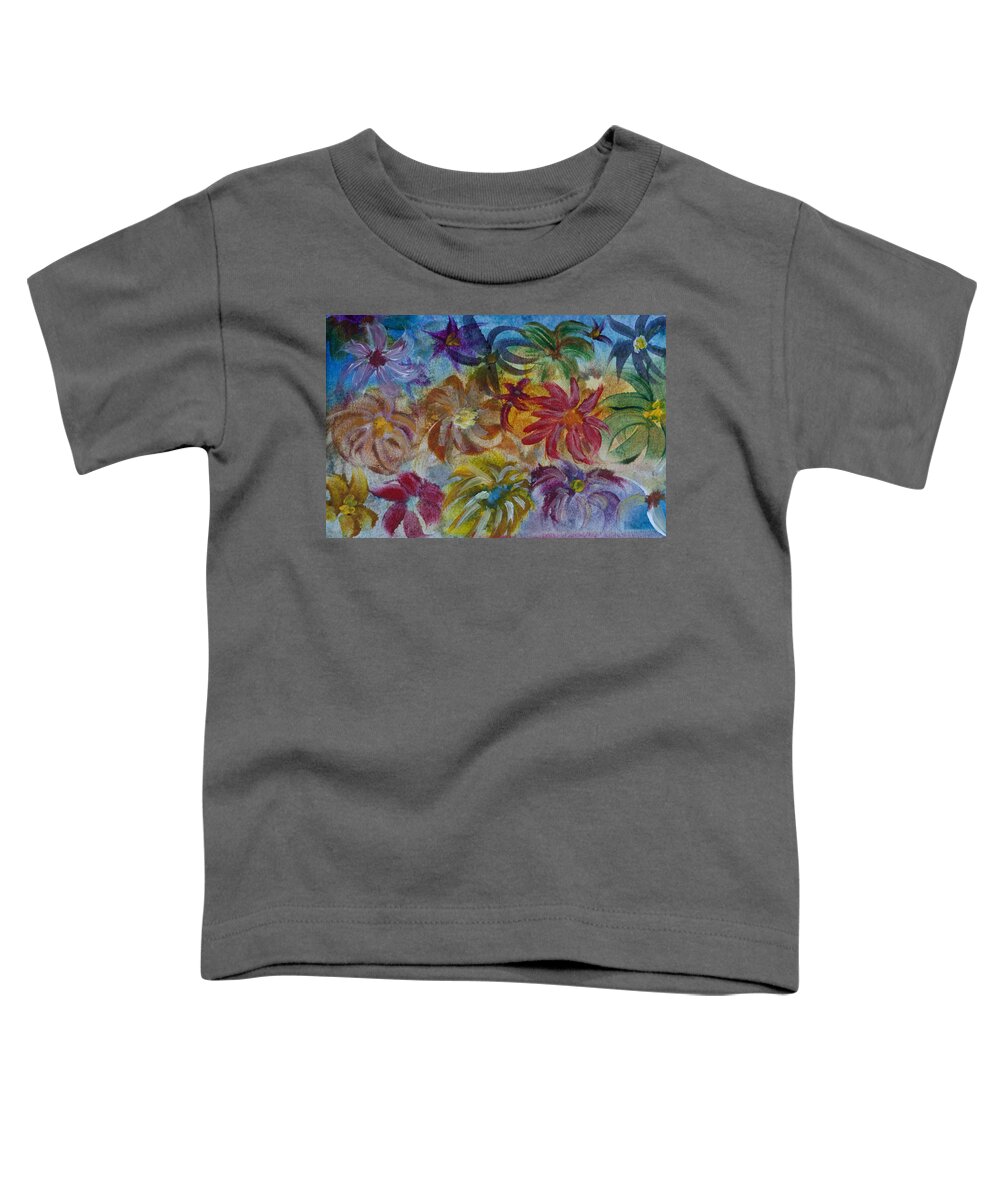 Flowers Toddler T-Shirt featuring the painting Blossoms by Donna Walsh