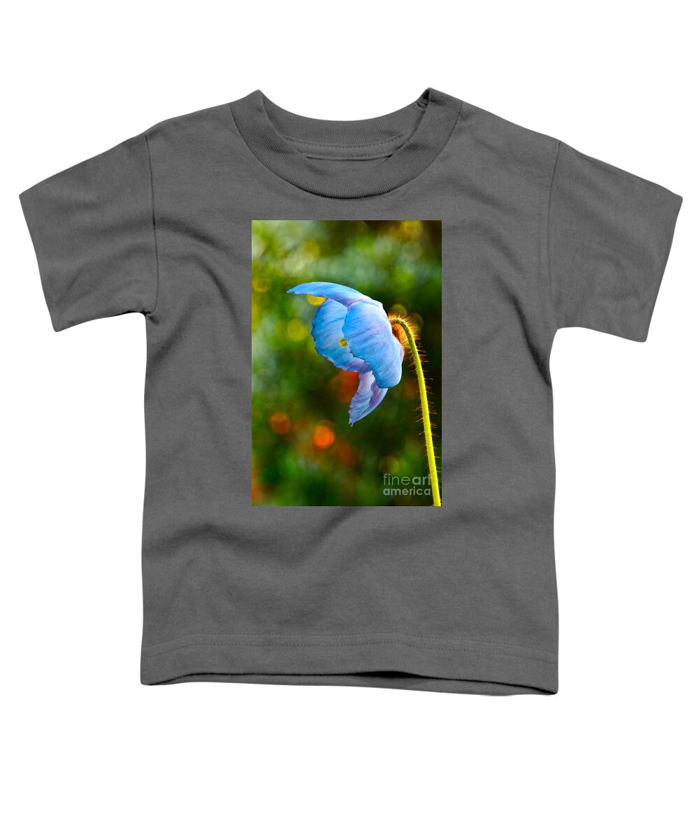 Himalayan Toddler T-Shirt featuring the photograph Blue Poppy Dreams by Byron Varvarigos