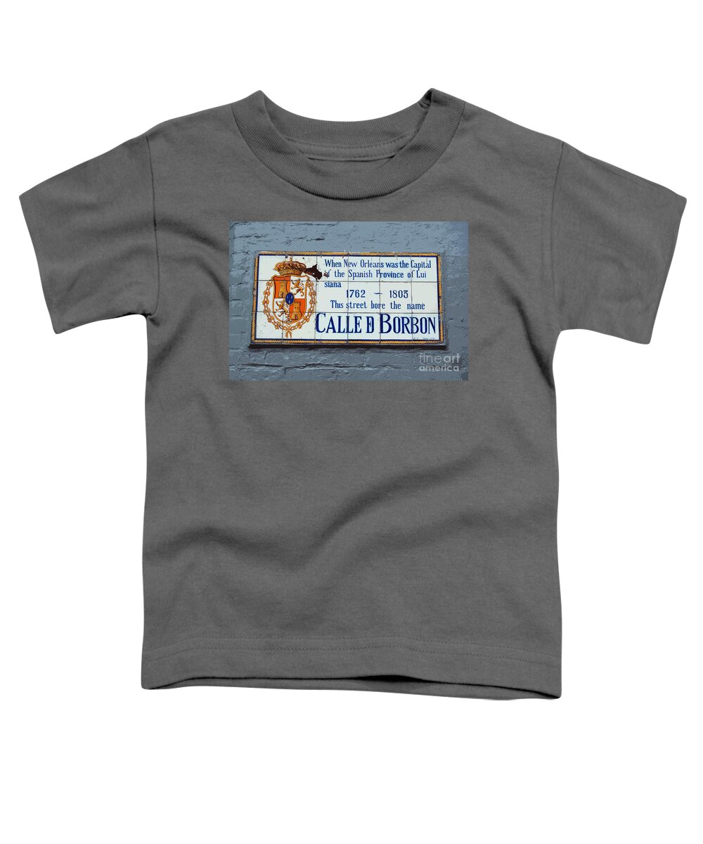 New Orleans Toddler T-Shirt featuring the digital art Bourbon Street Historic Plaque French Quarter New Orleans Cutout Digital Art by Shawn O'Brien