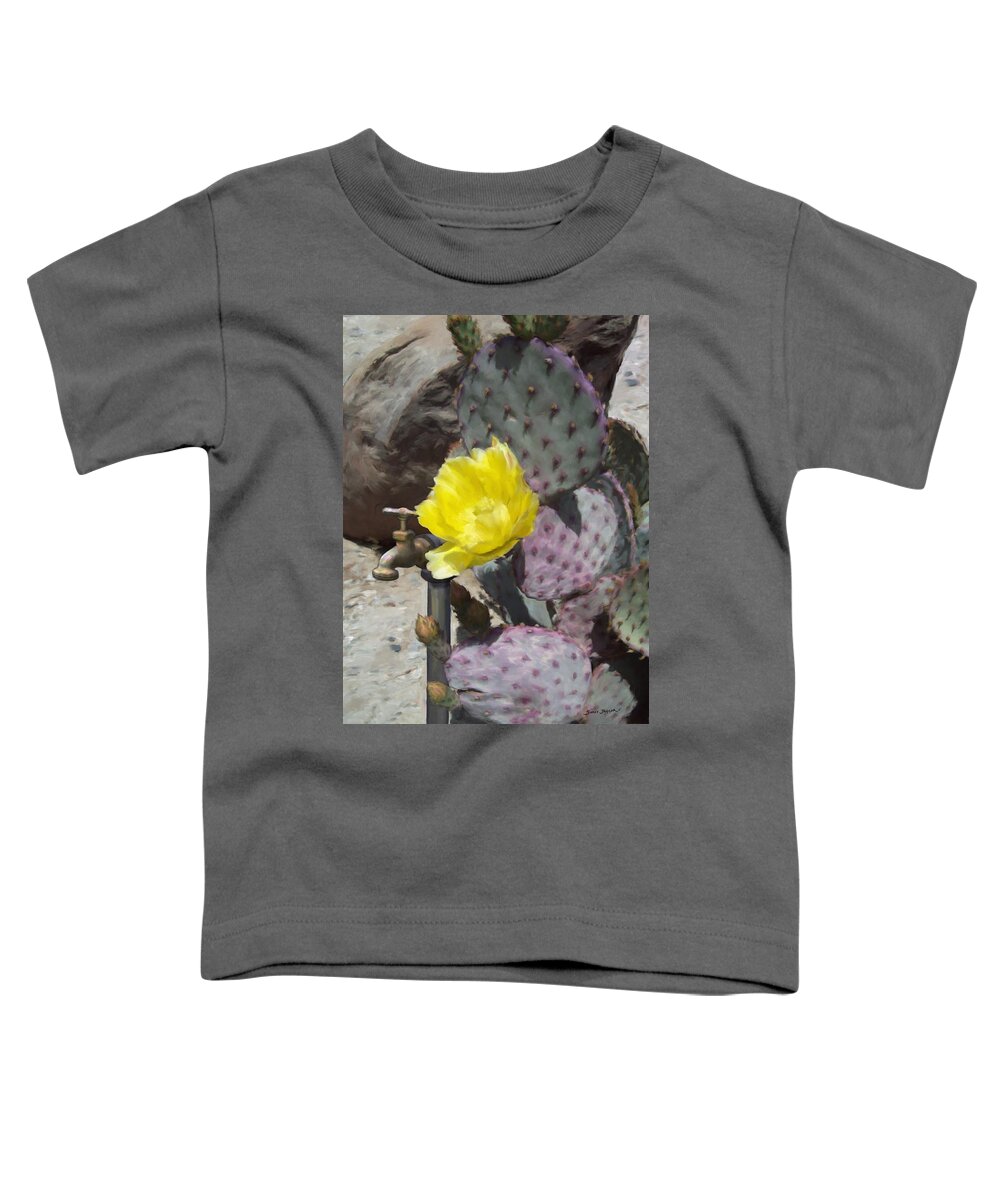 Flower Toddler T-Shirt featuring the painting Cactus Flower 2 by Snake Jagger