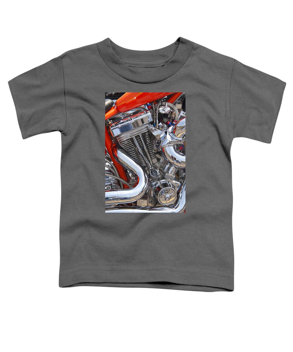 Chopper Toddler T-Shirt featuring the photograph Chopper Engine by Paul W Faust - Impressions of Light