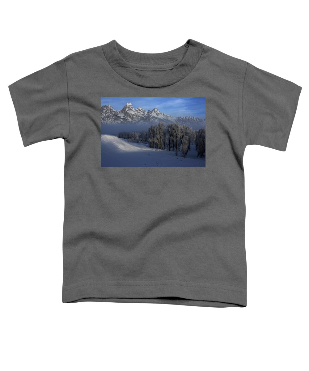 Christmas Toddler T-Shirt featuring the photograph Christmas Morning Grand Teton National Park by Benjamin Dahl