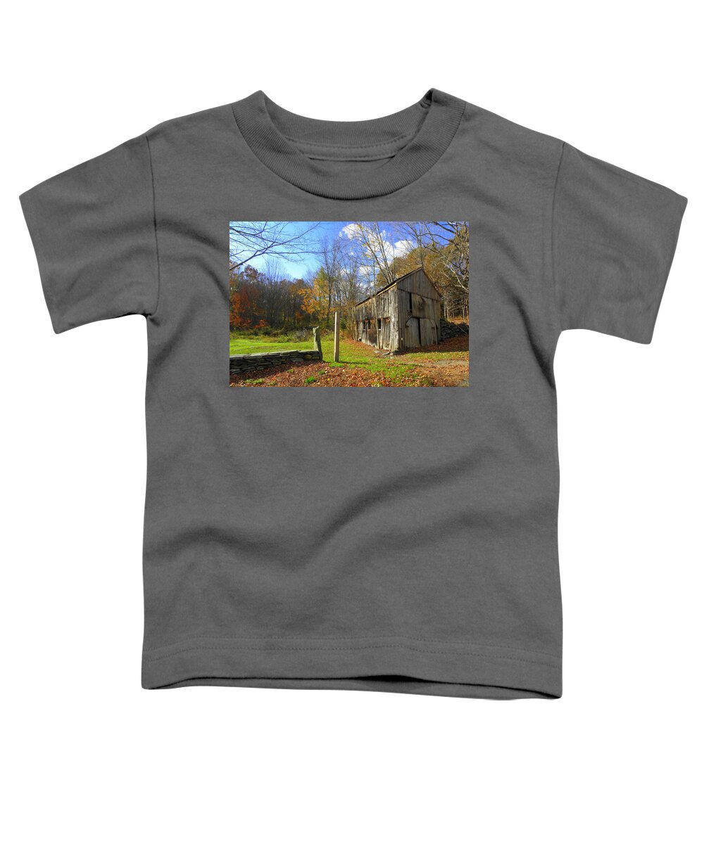 Fall Setting Toddler T-Shirt featuring the photograph Connecticut Back in Time by Kim Galluzzo