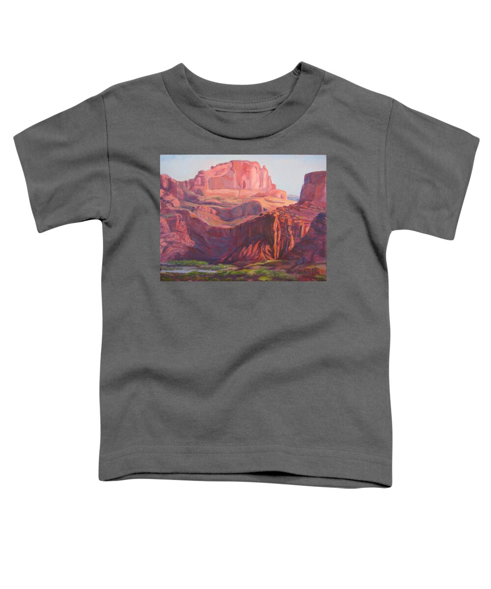 Landscape Toddler T-Shirt featuring the painting Courthouse Wash Portal by Page Holland
