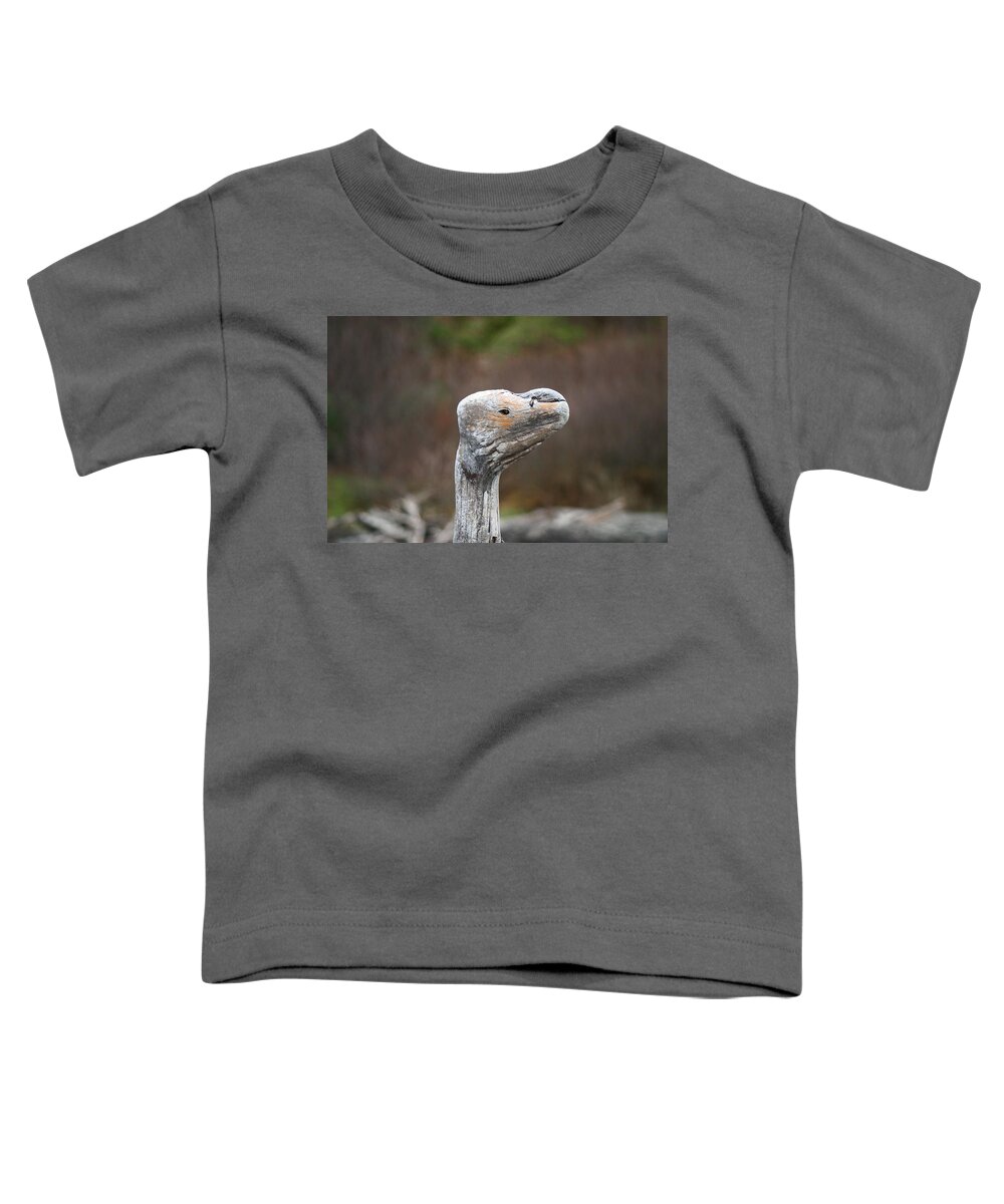 Driftwood Toddler T-Shirt featuring the photograph Driftwood Bird by Kym Backland