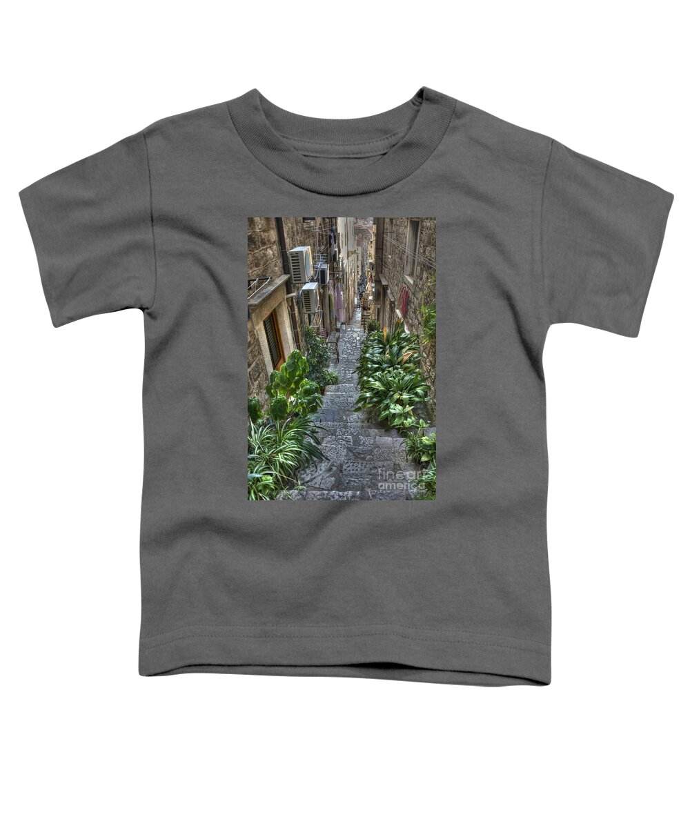 Color Toddler T-Shirt featuring the photograph Dubrovnik Stairway by Crystal Nederman