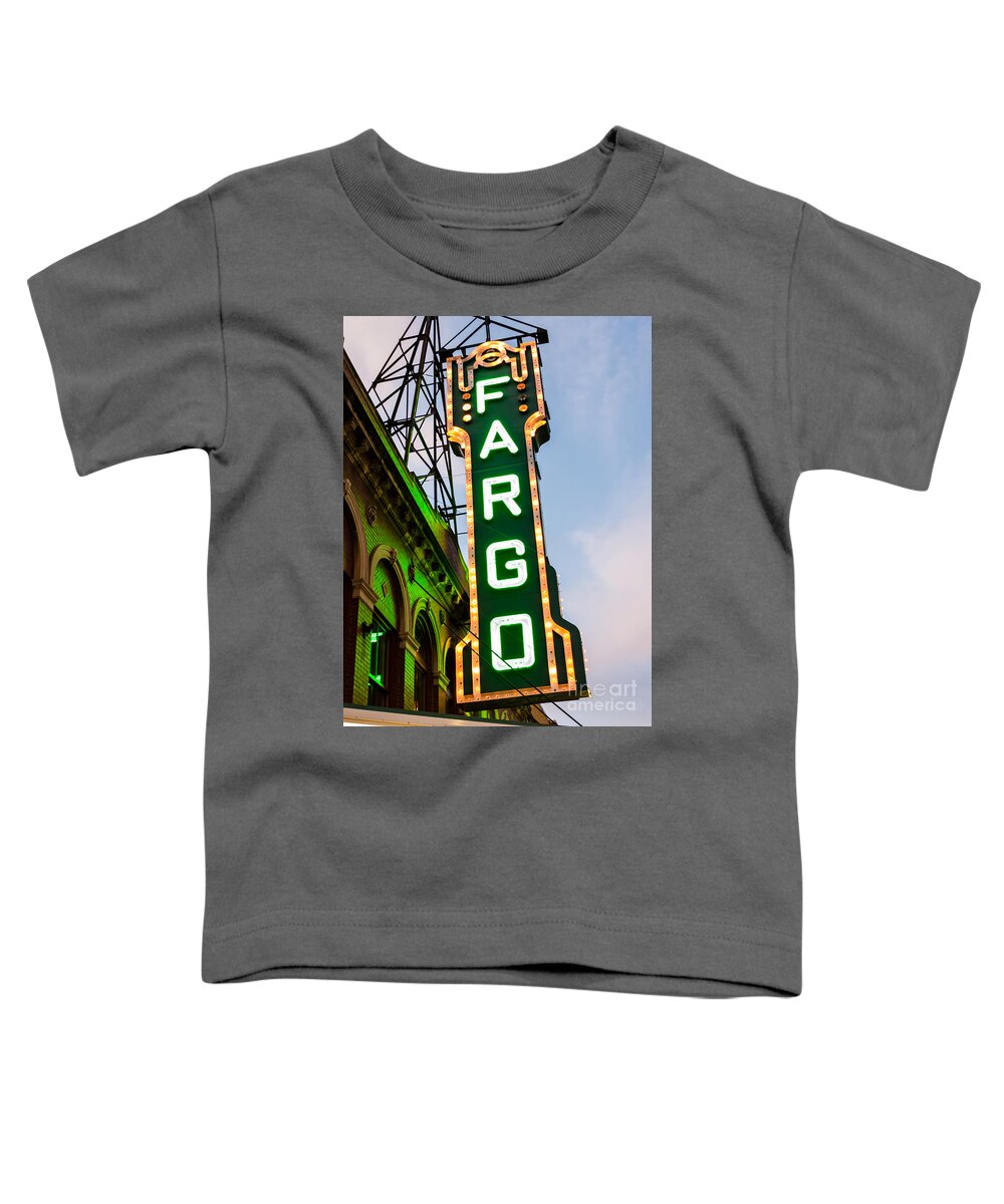 America Toddler T-Shirt featuring the photograph Fargo Theatre Marquee at Night Photo by Paul Velgos