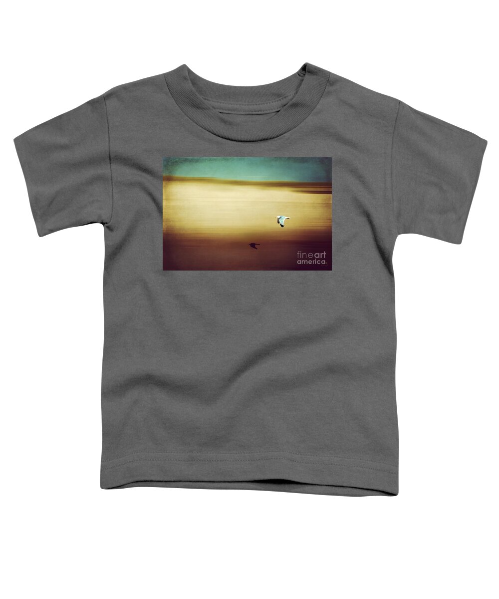Seagull Toddler T-Shirt featuring the photograph Flight Over The Beach by Hannes Cmarits